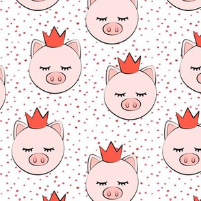 princess/prince  pig - red dots