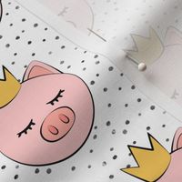 princess/prince pig - grey dots