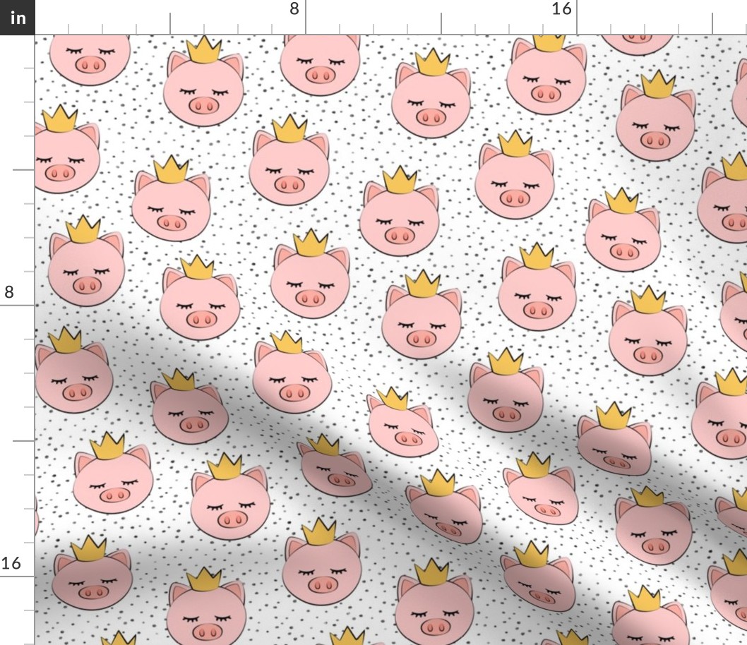 princess/prince pig - grey dots