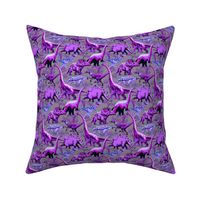 Dinosaurs Purple on Silver