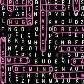 valentines word search love crossword valentines day fabrics black and pink
