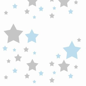 Celestial Blue Grey Gray Stars  