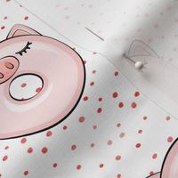 piggy donut - cute pig (red dots)