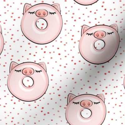 piggy donut - cute pig (red dots)