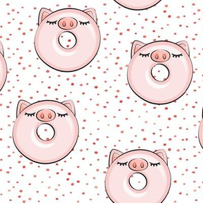piggy donut - cute pig (red dots)
