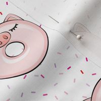 piggy donut - cute pig (purple and pink sprinkles)