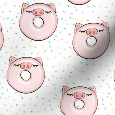 piggy donut - cute pig (multi sprinkles)