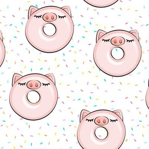 piggy donut - cute pig (multi sprinkles)