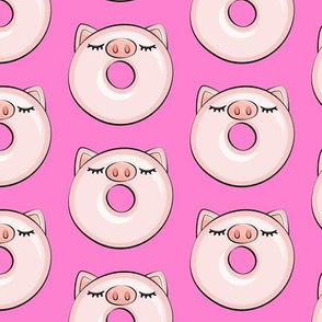piggy donut - cute pig (bold pink)