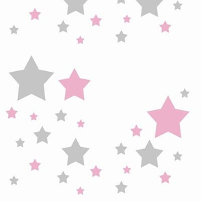 Celestial Pink Grey Gray Stars   