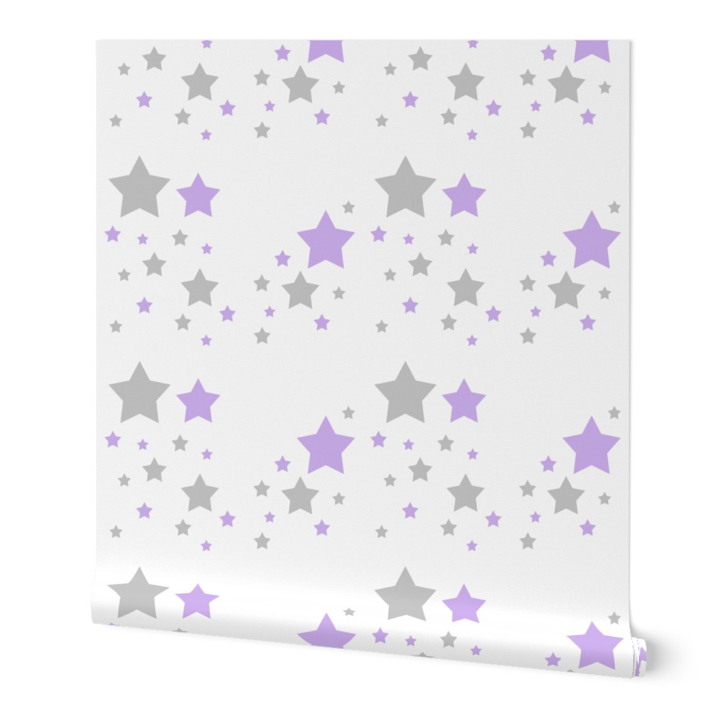 Celestial Lavender Purple Grey Gray Stars   