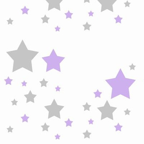 Celestial Lavender Purple Grey Gray Stars   