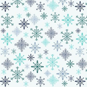 Snowflakes Winter Snow Christmas Xmas Holidays Spoonflower Fabric by the Yard 