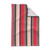 Stripes red pink teal