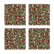 Traditional Mistletoe Berries Christmas Decor Gift Wrap Botanical Design