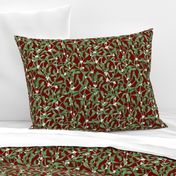 Traditional Mistletoe Berries Christmas Decor Gift Wrap Botanical Design