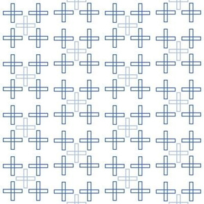 Scattered Square Crosses in Blue