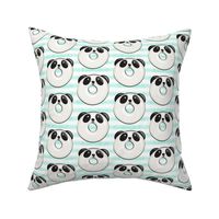 panda donuts - cute panda (mint stripe)