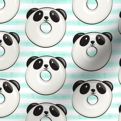 panda donuts - cute panda (mint stripe)
