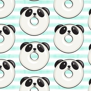 panda donuts - cute panda (mint stripe)