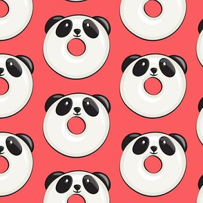 panda donuts - cute panda (red)