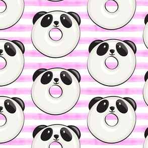 panda donuts - cute panda (pink stripe)