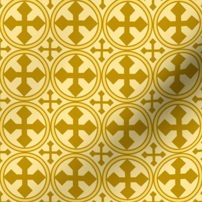 Circle Cross in Gold, large scale