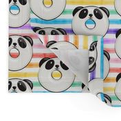 panda donuts - cute panda (rainbow stripe)