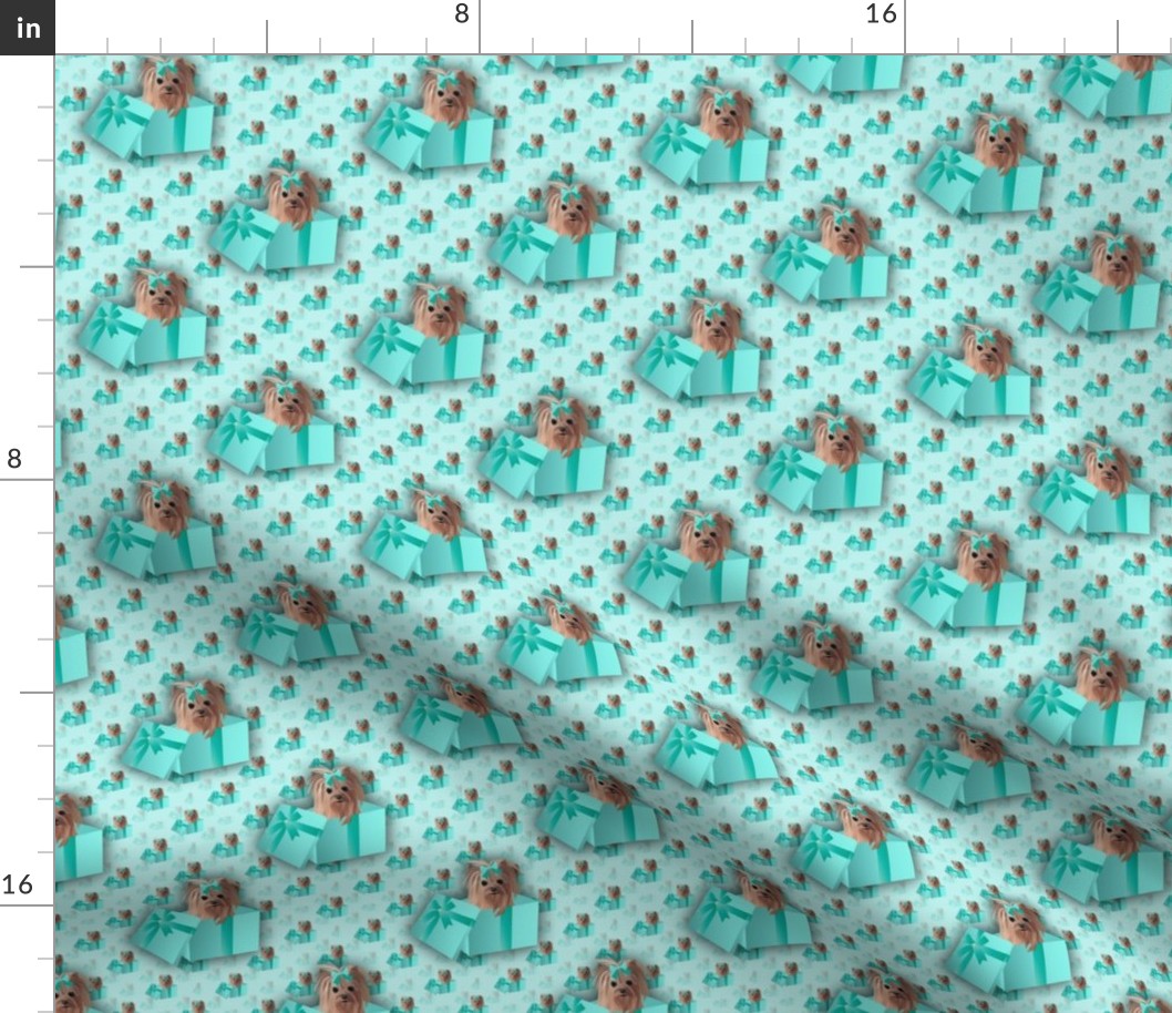 Yorkie - Tiffany Matching fabric abt 2"