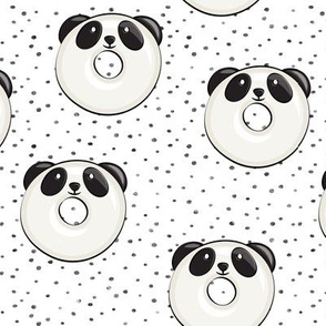 panda donuts - cute panda (grey spots)