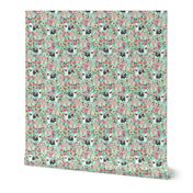 tibetan terrier florals dog breed fabric mint