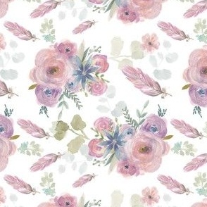 Boho Watercolour Flower Fabric