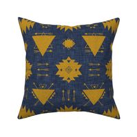 gold navy linen tribal signs