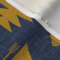 gold navy linen tribal signs