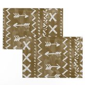 large scale painted mud cloth brown