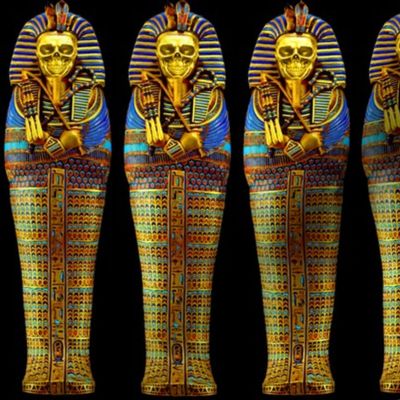 5 ancient egypt egyptian king tut Tutankhamun pharaoh gold mummy death masks cobra snakes crown vulture serpent coffin skulls skeletons shepherd's Crook flail Nekhbet Wadjet Uraeus funerary funeral hieroglyphs 