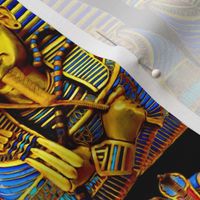 3 ancient egypt egyptian king tut Tutankhamun pharaoh gold mummy death masks cobra snakes crown vulture serpent coffin shepherd's Crook flail Nekhbet Wadjet Uraeus funerary funeral   