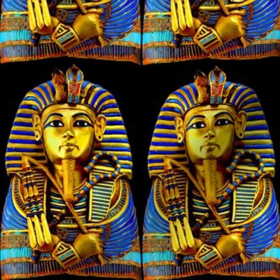 3 ancient egypt egyptian king tut Tutankhamun pharaoh gold mummy death masks cobra snakes crown vulture serpent coffin shepherd's Crook flail Nekhbet Wadjet Uraeus funerary funeral   