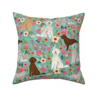 golden doodles fabric (Large) cute dog floral fabric cute golden doodle colors design best golden doodles fabric