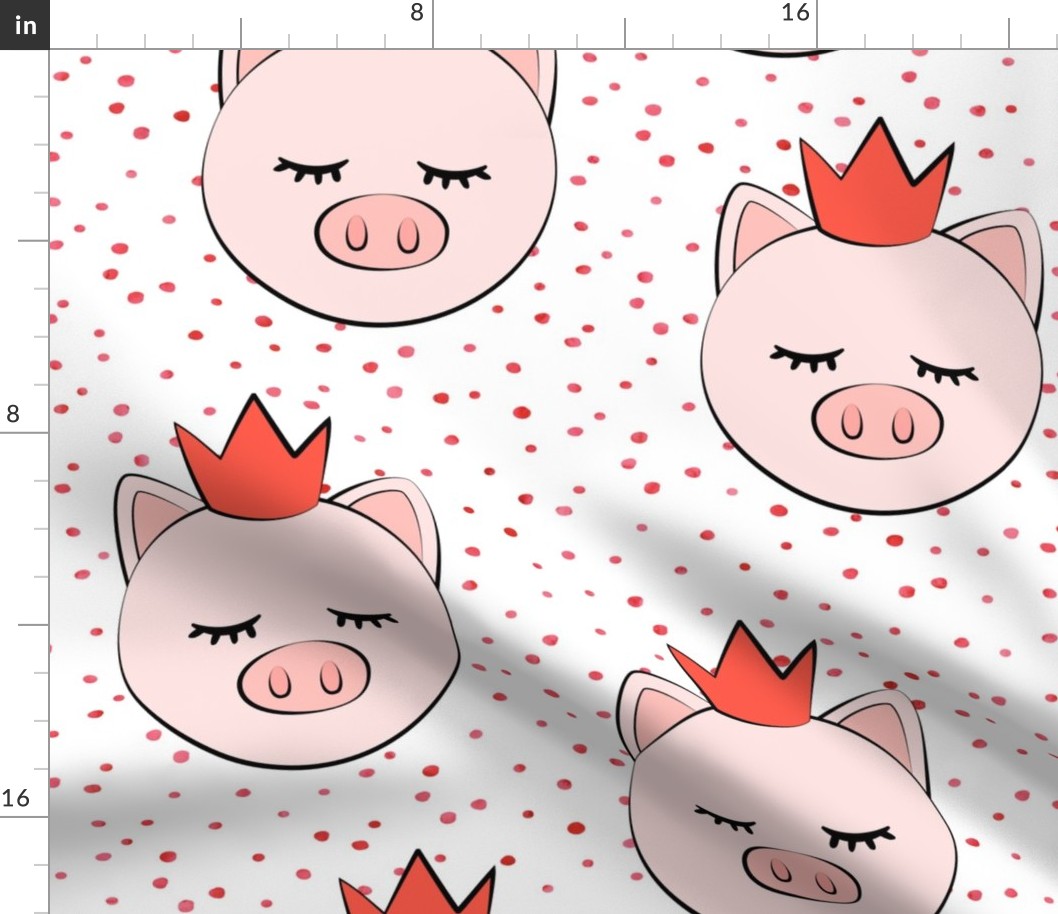 (jumbo scale) princess/prince pig - red dots