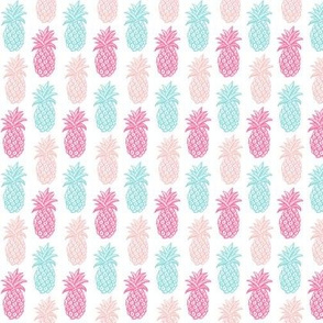 Pineapple pink and blue summer mini