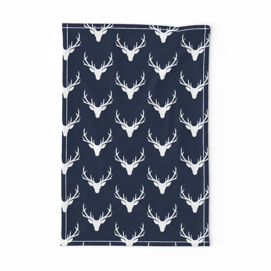 Navy + White Deer Antlers – Woodland Baby Nursery Kids Children baby Boy Bedding A