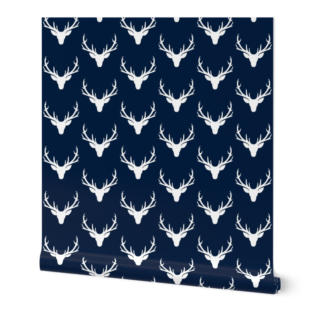 Navy + White Deer Antlers – Woodland Baby Nursery Kids Children baby Boy Bedding A