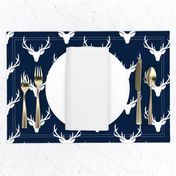 Navy + White Deer Antlers – Woodland Baby Nursery Kids Children baby Boy Bedding A