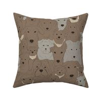 Menagerie of Marvelous Mutts - dogs in earth brown tones medium