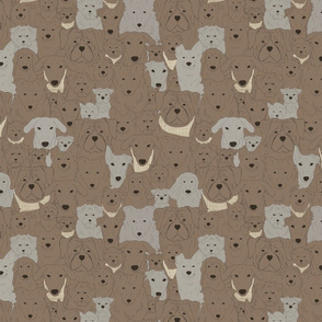 Menagerie of Marvelous Mutts - dogs in earth brown tones small
