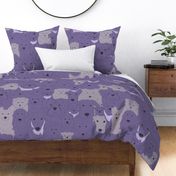 Menagerie of Marvelous Mutts - dogs in lavender bloom tones XL