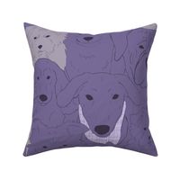 Menagerie of Marvelous Mutts - dogs in lavender bloom tones XL