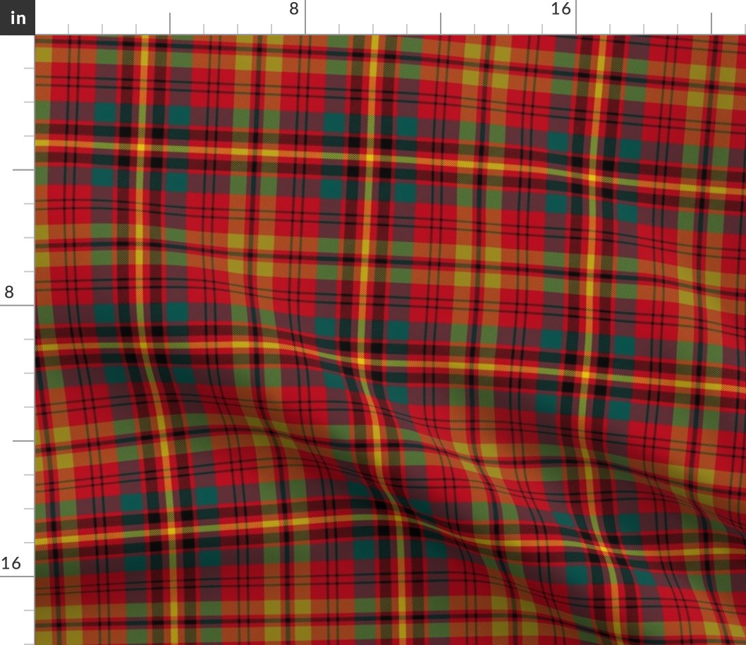 Prince Charles Edward tartan from 1745, 6" ancient colors