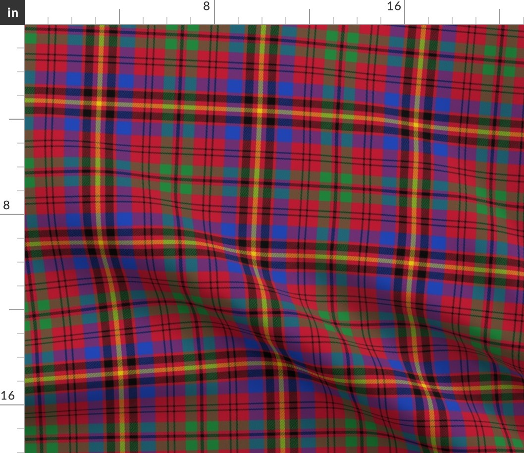 Prince Charles Edward tartan from 1745, 6" modern colors